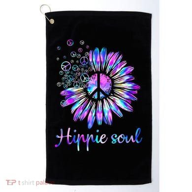 Hippie Soul Psychedelic Daisy Peace Sign Golf Towel