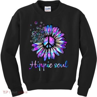 Hippie Soul Psychedelic Daisy Peace Sign Kids Sweatshirt