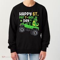 Happy St Pat T Rex Day Boy St Patrick's Day T Rex Women's Sweatshirt thumb 0