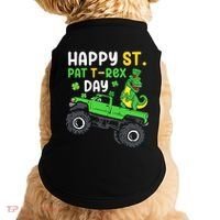 Happy St Pat T Rex Day Boy St Patrick's Day T Rex Doggie Tank thumb 0