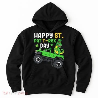 Happy St Pat T Rex Day Boy St Patrick's Day T Rex Hoodie