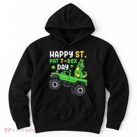 Happy St Pat T Rex Day Boy St Patrick's Day T Rex Hoodie thumb 0