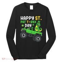 Happy St Pat T Rex Day Boy St Patrick's Day T Rex Long Sleeve Shirt thumb 0