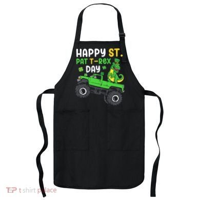 Happy St Pat T Rex Day Boy St Patrick's Day T Rex Apron