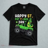 Happy St Pat T Rex Day Boy St Patrick's Day T Rex T-Shirt thumb 5