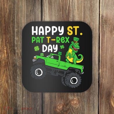 Happy St Pat T Rex Day Boy St Patrick's Day T Rex Coaster