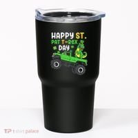 Happy St Pat T Rex Day Boy St Patrick's Day T Rex Tumbler thumb 0