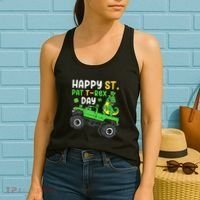 Happy St Pat T Rex Day Boy St Patrick's Day T Rex Women's Tank Top thumb 2