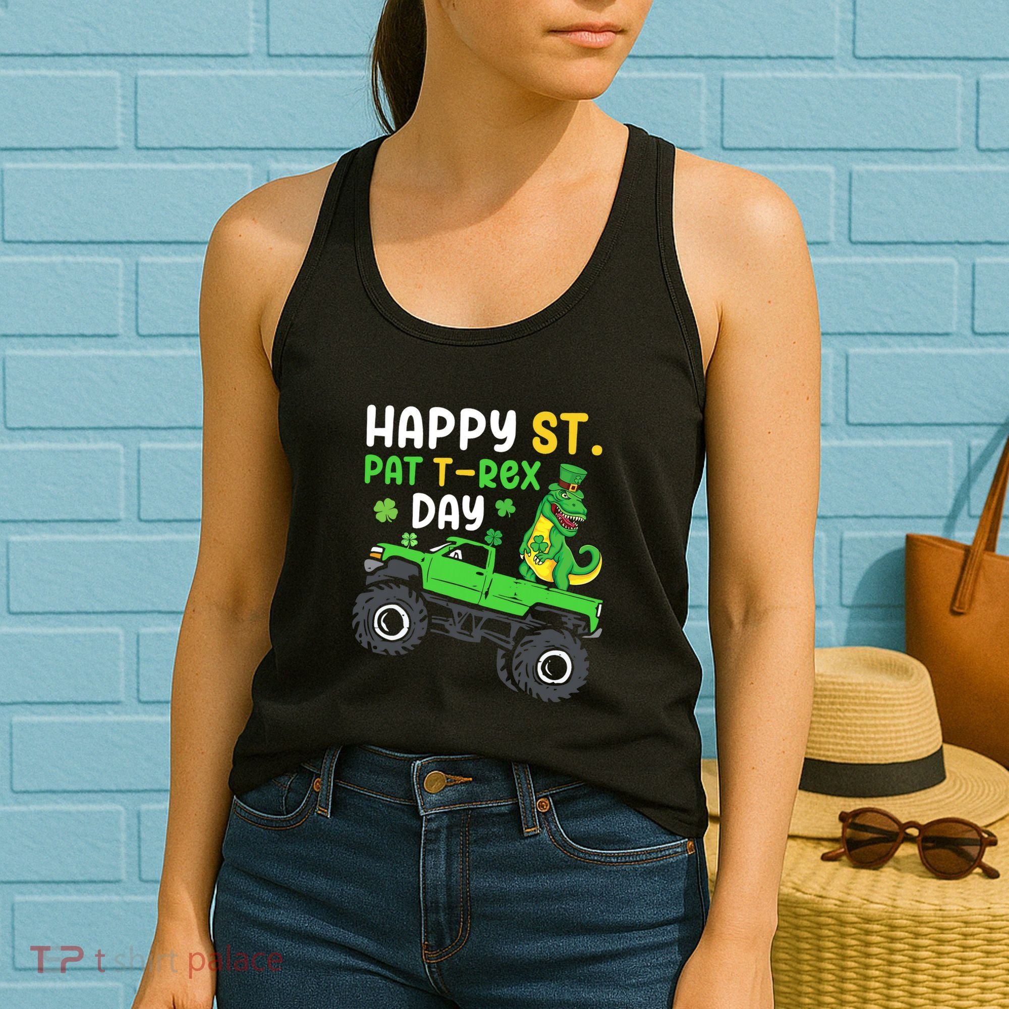 Happy St Pat T Rex Day Boy St Patrick's Day T Rex Women's Tank Top