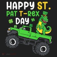 Happy St Pat T Rex Day Boy St Patrick's Day T Rex Hat thumb 2