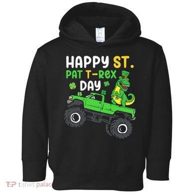 Happy St Pat T Rex Day Boy St Patrick's Day T Rex Toddler Hoodie