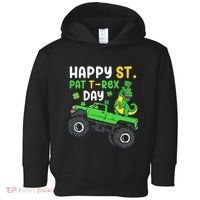 Happy St Pat T Rex Day Boy St Patrick's Day T Rex Toddler Hoodie thumb 0