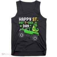 Happy St Pat T Rex Day Boy St Patrick's Day T Rex Tank Top thumb 0