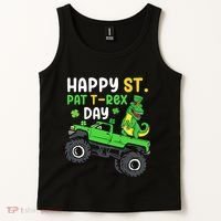 Happy St Pat T Rex Day Boy St Patrick's Day T Rex Tank Top thumb 2