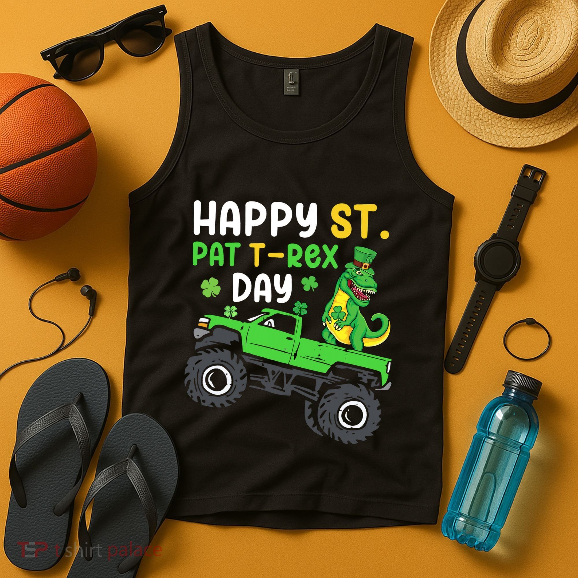 Happy St Pat T Rex Day Boy St Patrick's Day T Rex Tank Top