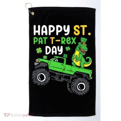 Happy St Pat T Rex Day Boy St Patrick's Day T Rex Golf Towel