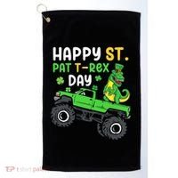 Happy St Pat T Rex Day Boy St Patrick's Day T Rex Golf Towel thumb 0
