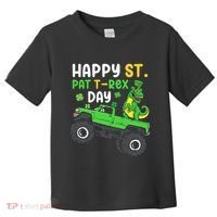 Happy St Pat T Rex Day Boy St Patrick's Day T Rex Toddler T-Shirt thumb 0