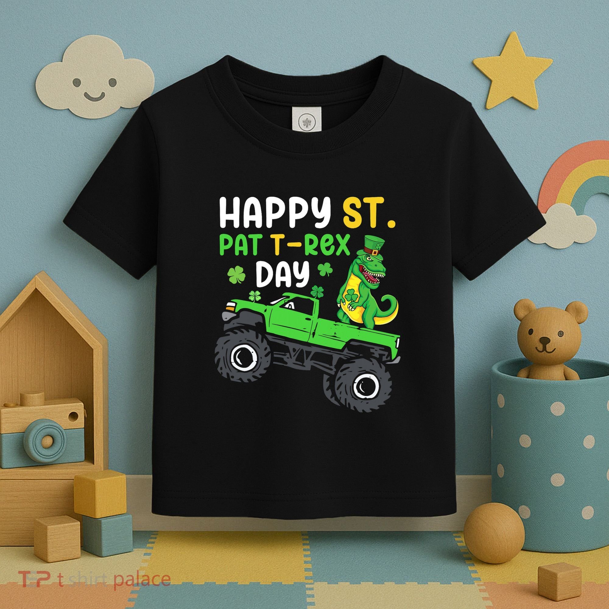 Happy St Pat T Rex Day Boy St Patrick's Day T Rex Toddler T-Shirt