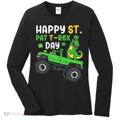 Happy St Pat T Rex Day Boy St Patrick's Day T Rex Women's Long Sleeve Shirt