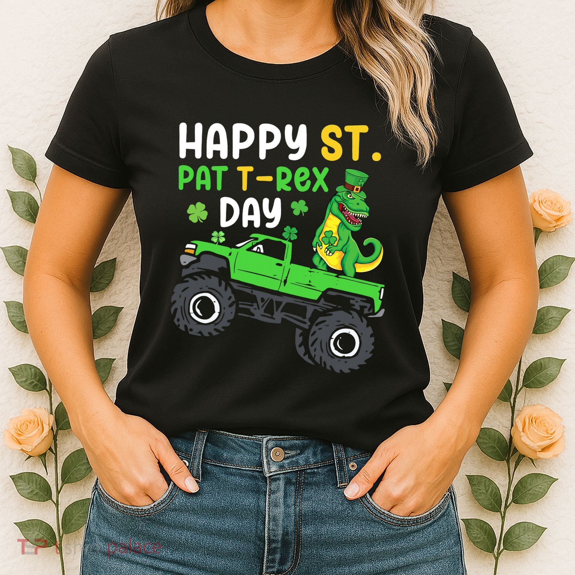 Happy St Pat T Rex Day Boy St Patrick's Day T Rex Women's T-Shirt