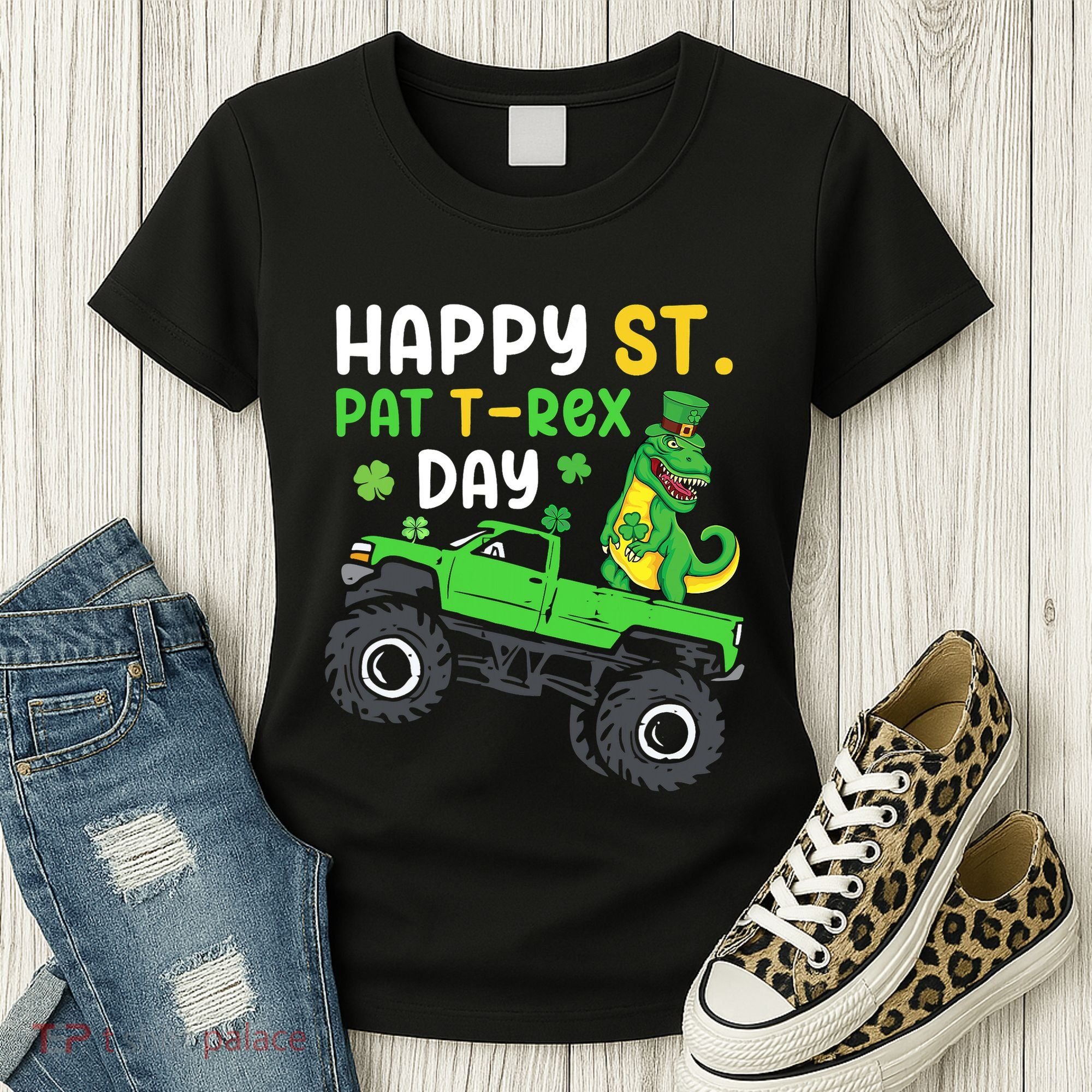 Happy St Pat T Rex Day Boy St Patrick's Day T Rex Women's T-Shirt