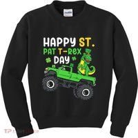Happy St Pat T Rex Day Boy St Patrick's Day T Rex Kids Sweatshirt thumb 0