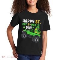 Happy St Pat T Rex Day Boy St Patrick's Day T Rex Kids T-Shirt thumb 2