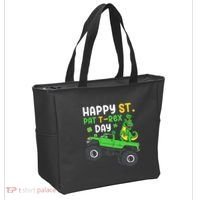 Happy St Pat T Rex Day Boy St Patrick's Day T Rex Tote Bag thumb 2