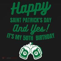 Happy Saint Patrick's Day, Funny 50th Birthday Party Gift Ornament thumb 1