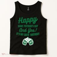 Happy Saint Patrick's Day, Funny 50th Birthday Party Gift Tank Top thumb 2