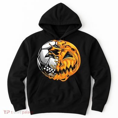 Halloween Soccer Player Pumpkin Skeleton Hoodie