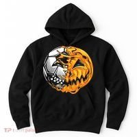 Halloween Soccer Player Pumpkin Skeleton Hoodie thumb 0