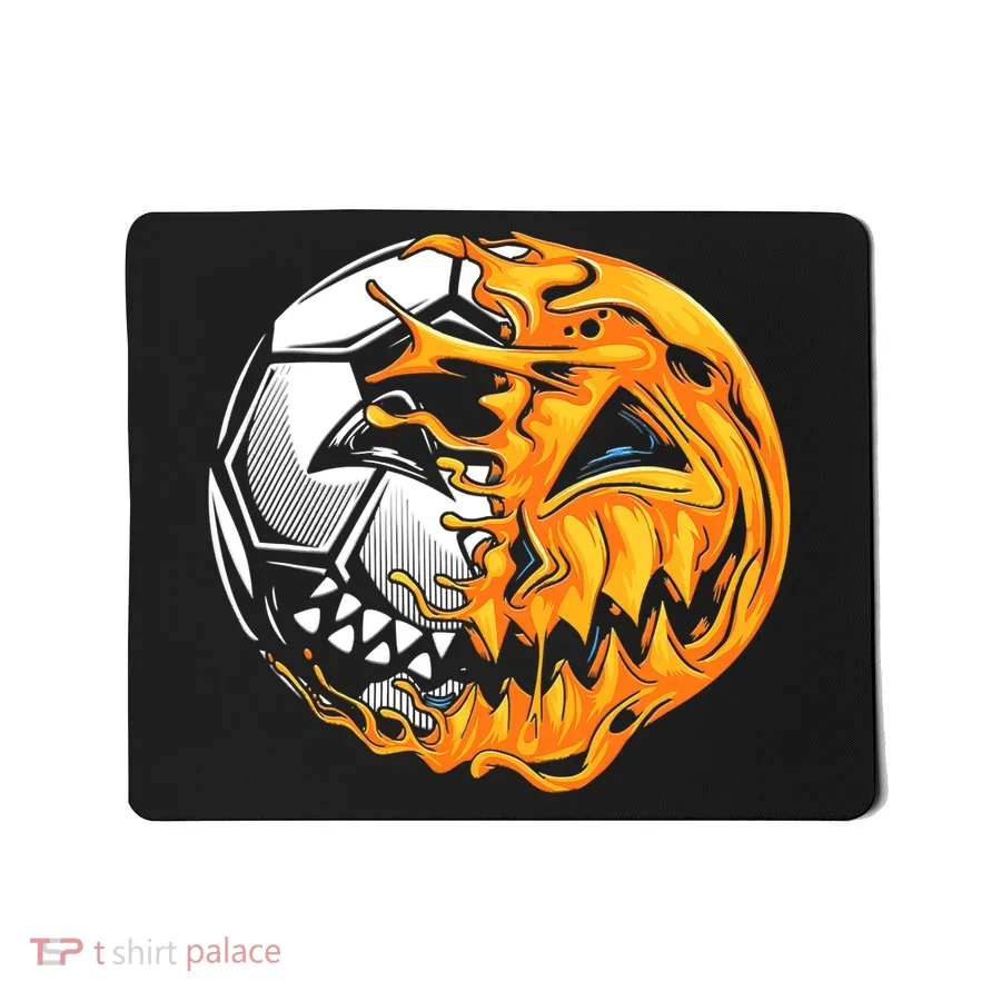 Halloween Soccer Player Pumpkin Skeleton Mousepad