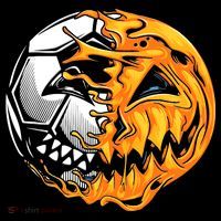 Halloween Soccer Player Pumpkin Skeleton Mousepad thumb 1