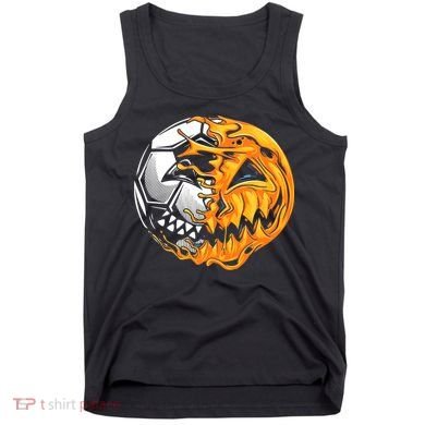 Halloween Soccer Player Pumpkin Skeleton Tank Top