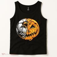 Halloween Soccer Player Pumpkin Skeleton Tank Top thumb 2