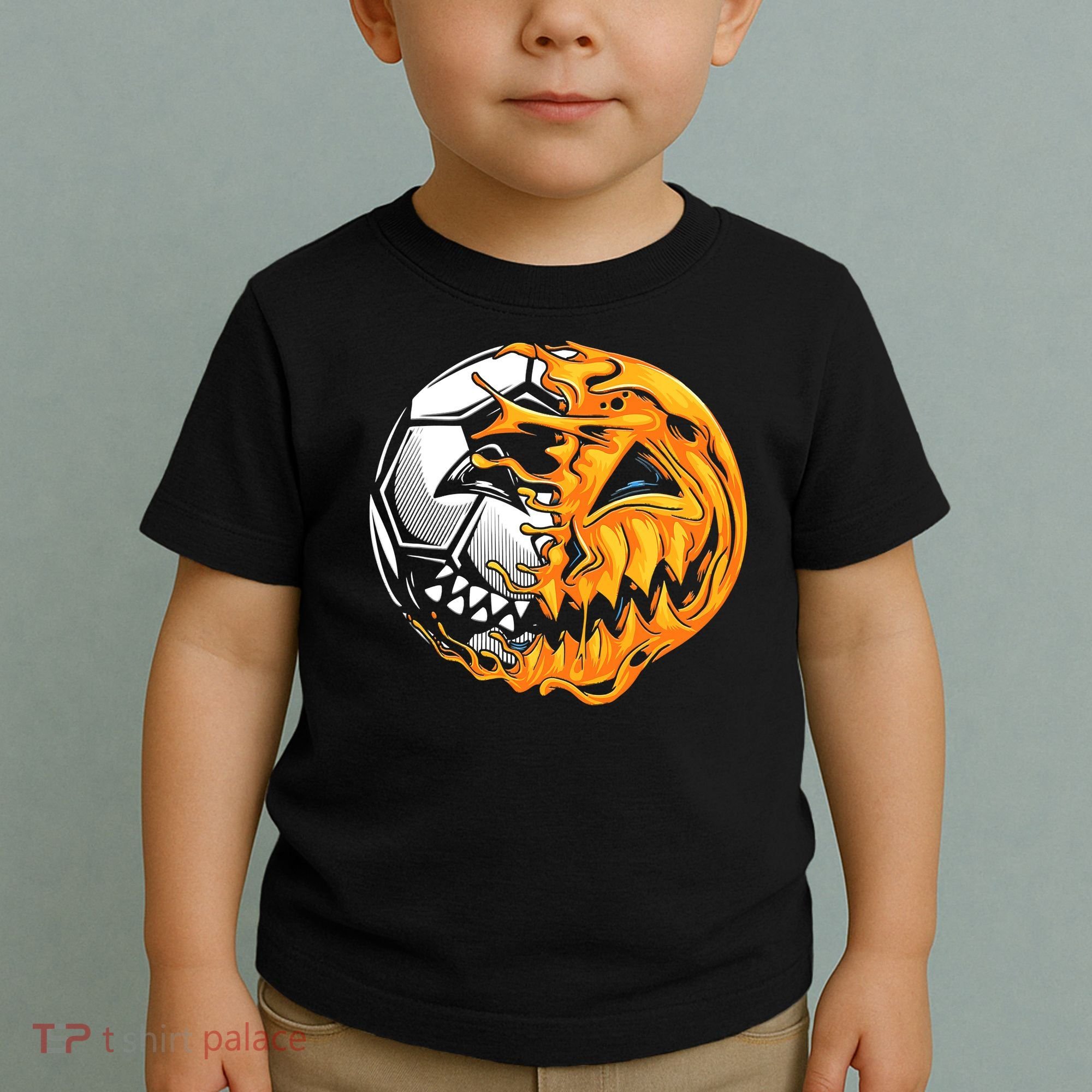 Halloween Soccer Player Pumpkin Skeleton Toddler T-Shirt