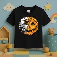 Halloween Soccer Player Pumpkin Skeleton Toddler T-Shirt thumb 3