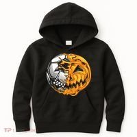 Halloween Soccer Player Pumpkin Skeleton Kids Hoodie thumb 0