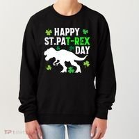 Happy St Pat Rex Day Irish Shamrocks Patricks Boy Gifts Women's Sweatshirt thumb 0