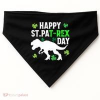 Happy St Pat Rex Day Irish Shamrocks Patricks Boy Gifts USA-Made Doggie Bandana thumb 0