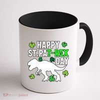 Happy St Pat Rex Day Irish Shamrocks Patricks Boy Gifts Coffee Mug thumb 1