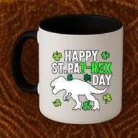 Happy St Pat Rex Day Irish Shamrocks Patricks Boy Gifts Coffee Mug thumb 2
