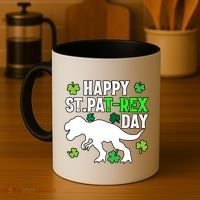 Happy St Pat Rex Day Irish Shamrocks Patricks Boy Gifts Coffee Mug thumb 4