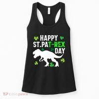 Happy St Pat Rex Day Irish Shamrocks Patricks Boy Gifts Women's Tank Top thumb 0