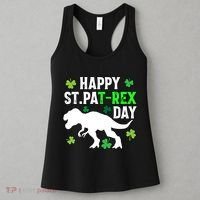 Happy St Pat Rex Day Irish Shamrocks Patricks Boy Gifts Women's Tank Top thumb 3