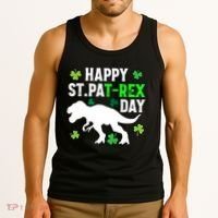 Happy St Pat Rex Day Irish Shamrocks Patricks Boy Gifts Tank Top thumb 3