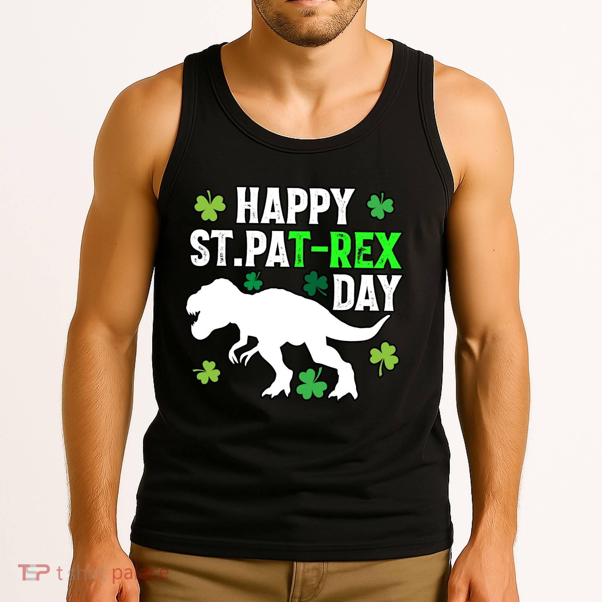 Happy St Pat Rex Day Irish Shamrocks Patricks Boy Gifts Tank Top