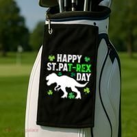 Happy St Pat Rex Day Irish Shamrocks Patricks Boy Gifts Golf Towel thumb 2